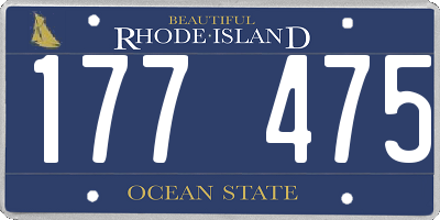 RI license plate 177475