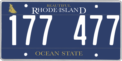 RI license plate 177477