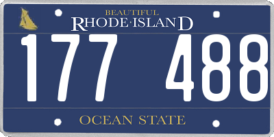 RI license plate 177488