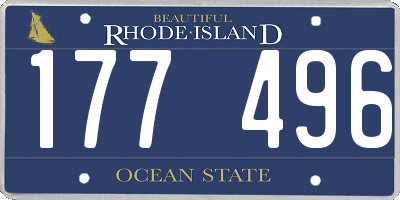 RI license plate 177496