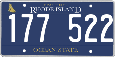 RI license plate 177522