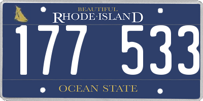 RI license plate 177533