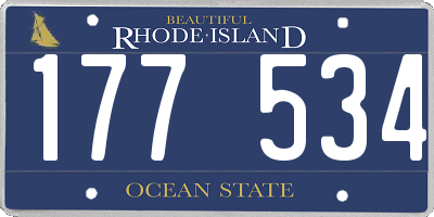 RI license plate 177534