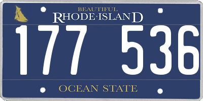 RI license plate 177536