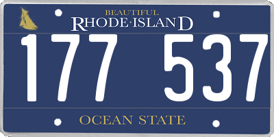 RI license plate 177537