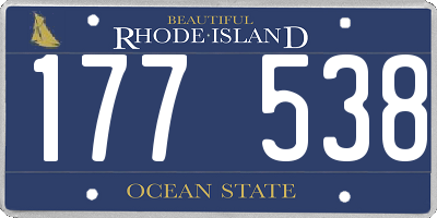 RI license plate 177538