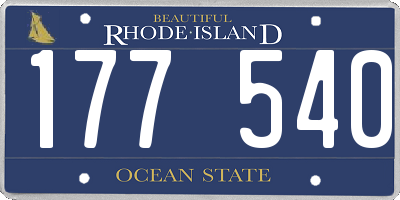 RI license plate 177540