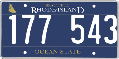 RI license plate 177543
