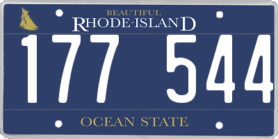 RI license plate 177544