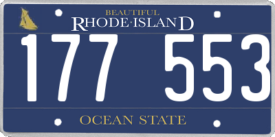 RI license plate 177553