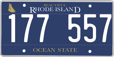 RI license plate 177557