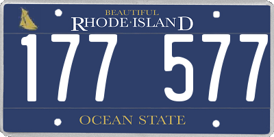 RI license plate 177577