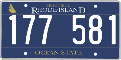 RI license plate 177581