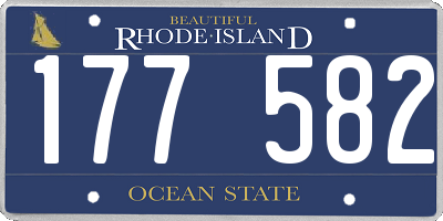 RI license plate 177582