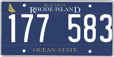 RI license plate 177583