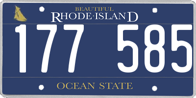RI license plate 177585