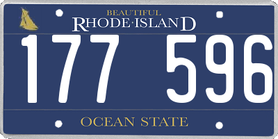 RI license plate 177596