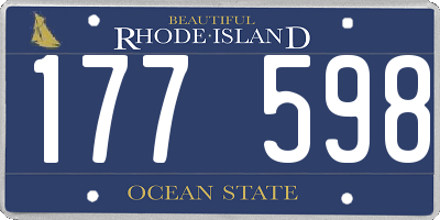 RI license plate 177598