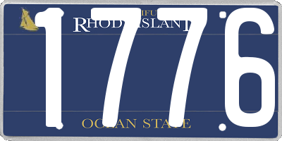 RI license plate 1776