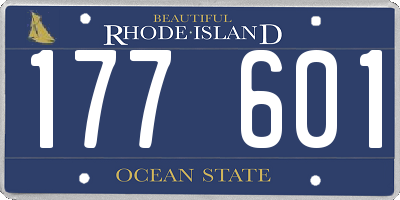 RI license plate 177601
