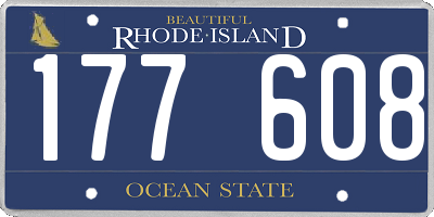 RI license plate 177608