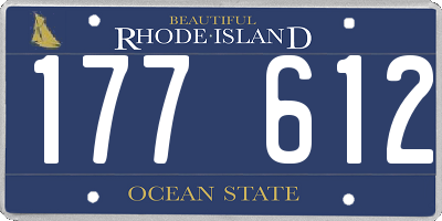 RI license plate 177612