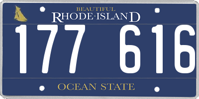 RI license plate 177616