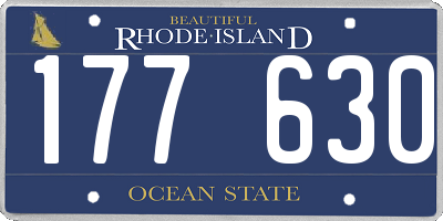 RI license plate 177630
