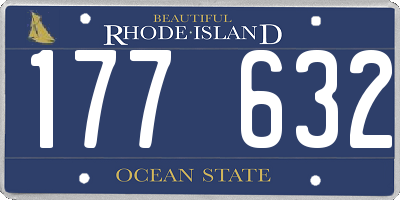 RI license plate 177632