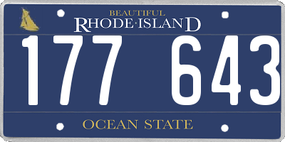RI license plate 177643
