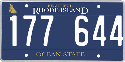RI license plate 177644