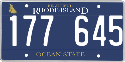 RI license plate 177645