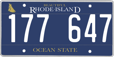 RI license plate 177647