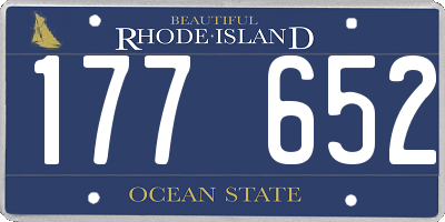 RI license plate 177652
