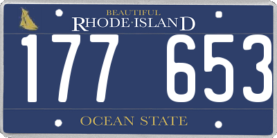 RI license plate 177653