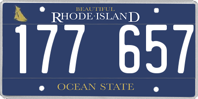 RI license plate 177657