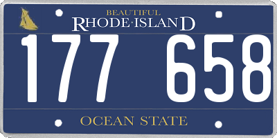 RI license plate 177658