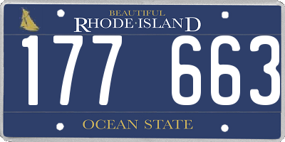 RI license plate 177663
