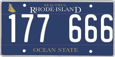 RI license plate 177666