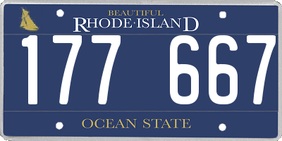 RI license plate 177667