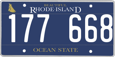 RI license plate 177668