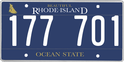RI license plate 177701