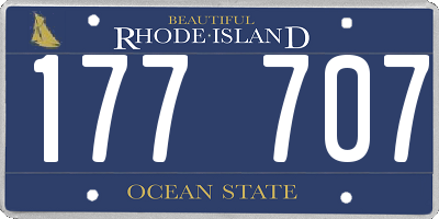 RI license plate 177707