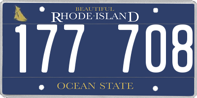 RI license plate 177708