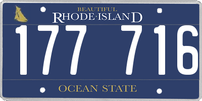 RI license plate 177716
