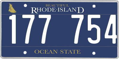 RI license plate 177754