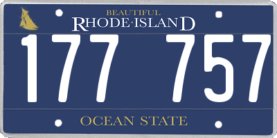 RI license plate 177757