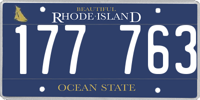 RI license plate 177763