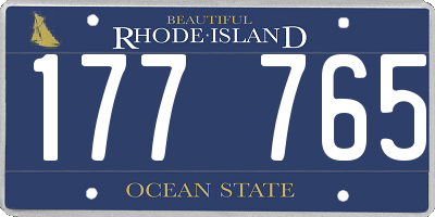 RI license plate 177765