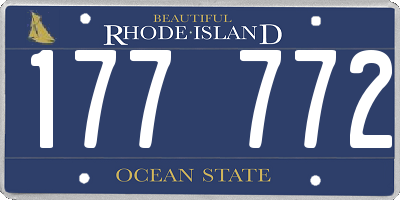 RI license plate 177772